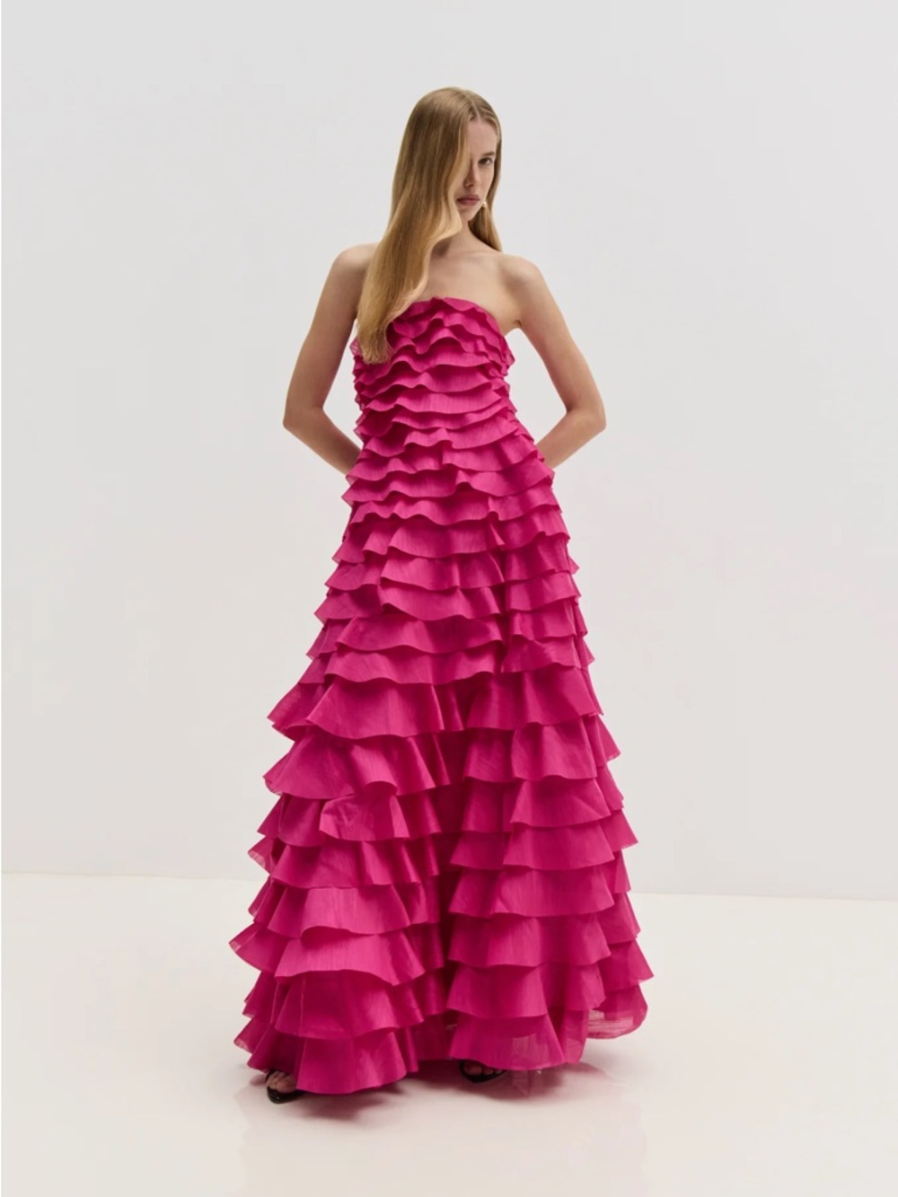 Aje Fleur Pleated Gown
